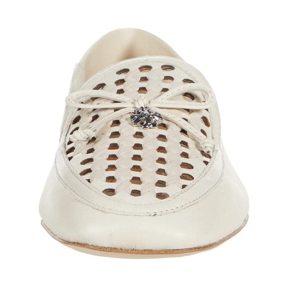Tory Burch $348 CONVERTIBLE TORY CHARM WOVEN LOAFER Ivory Cream - Picture 8 of 13